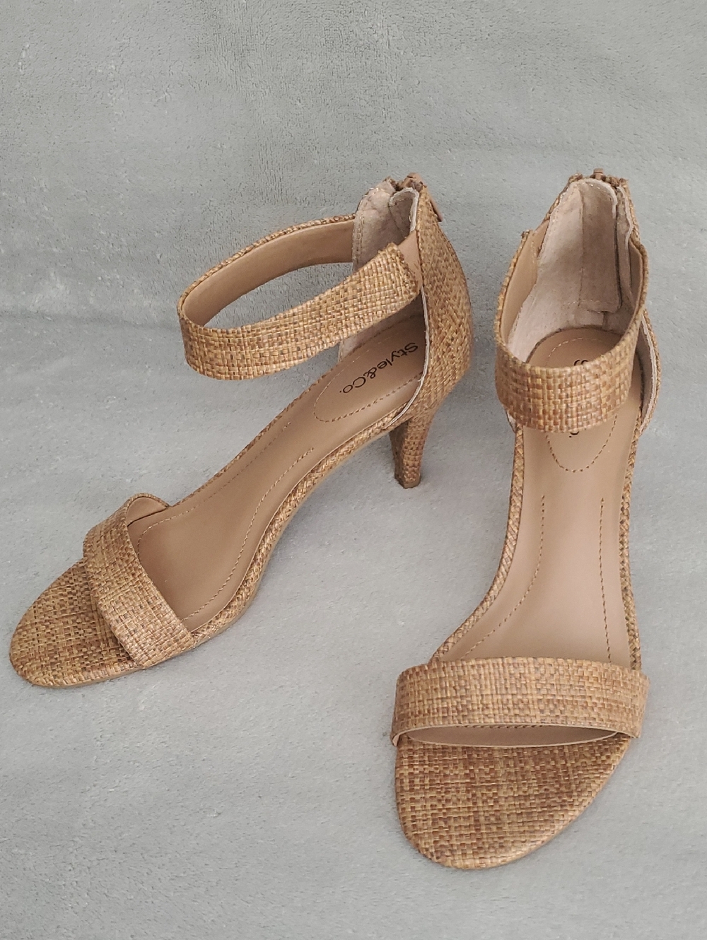 🆕️ STYLE & CO. Payceer Walnut Raffia Dress Sandals WOMEN'S SIZE: 8M